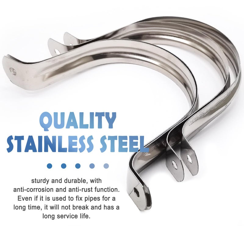 Nge 4inch Rigid Pipe Strap Clamp-Two Hole Strap-U Bracket Tube Clip-Stainless Steel Heavy Duty Pipe Fasten Holder-Secures Conduitï¼Œ4Pcsï¼ˆ115mm) - Image 4
